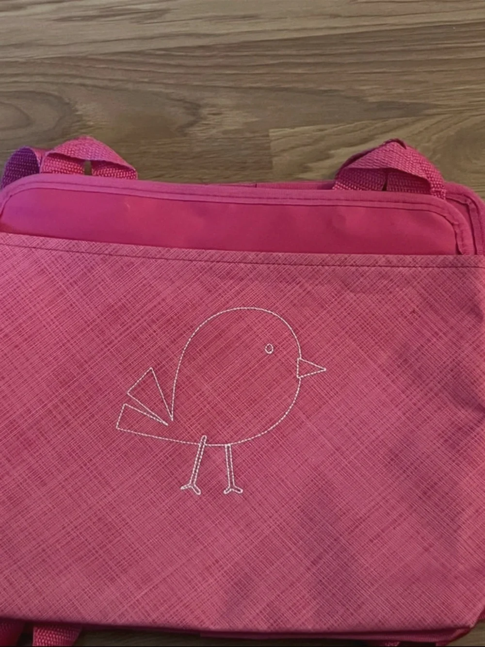 thirty-one Pink Hanging Kids Organizer with Bird and Name Panels